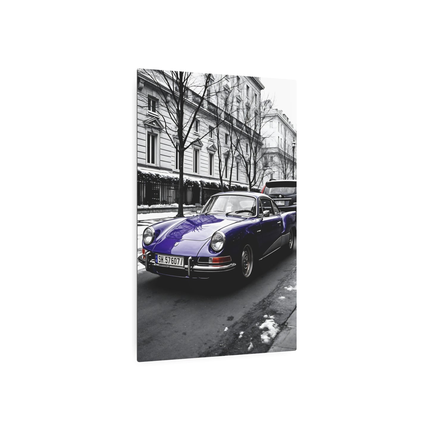 Vintage Purple Car Metal Sign | Retro Automotive Wall Art