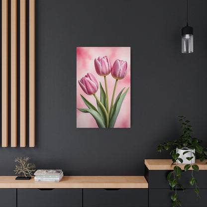 Pink tulips Metal Art Sign