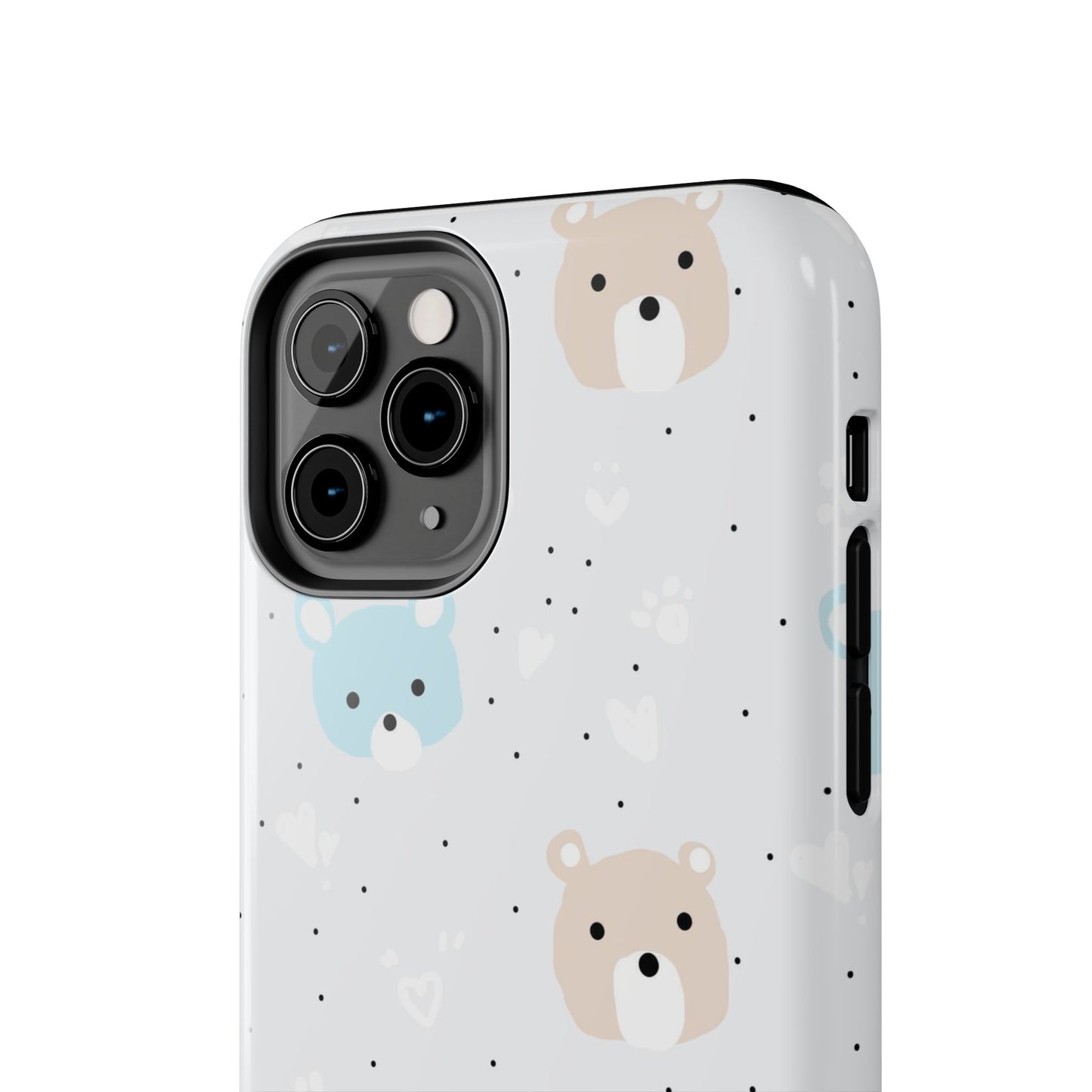 Seamless Pattern with Cute Cartoon Bear Face Tough Phone Cases