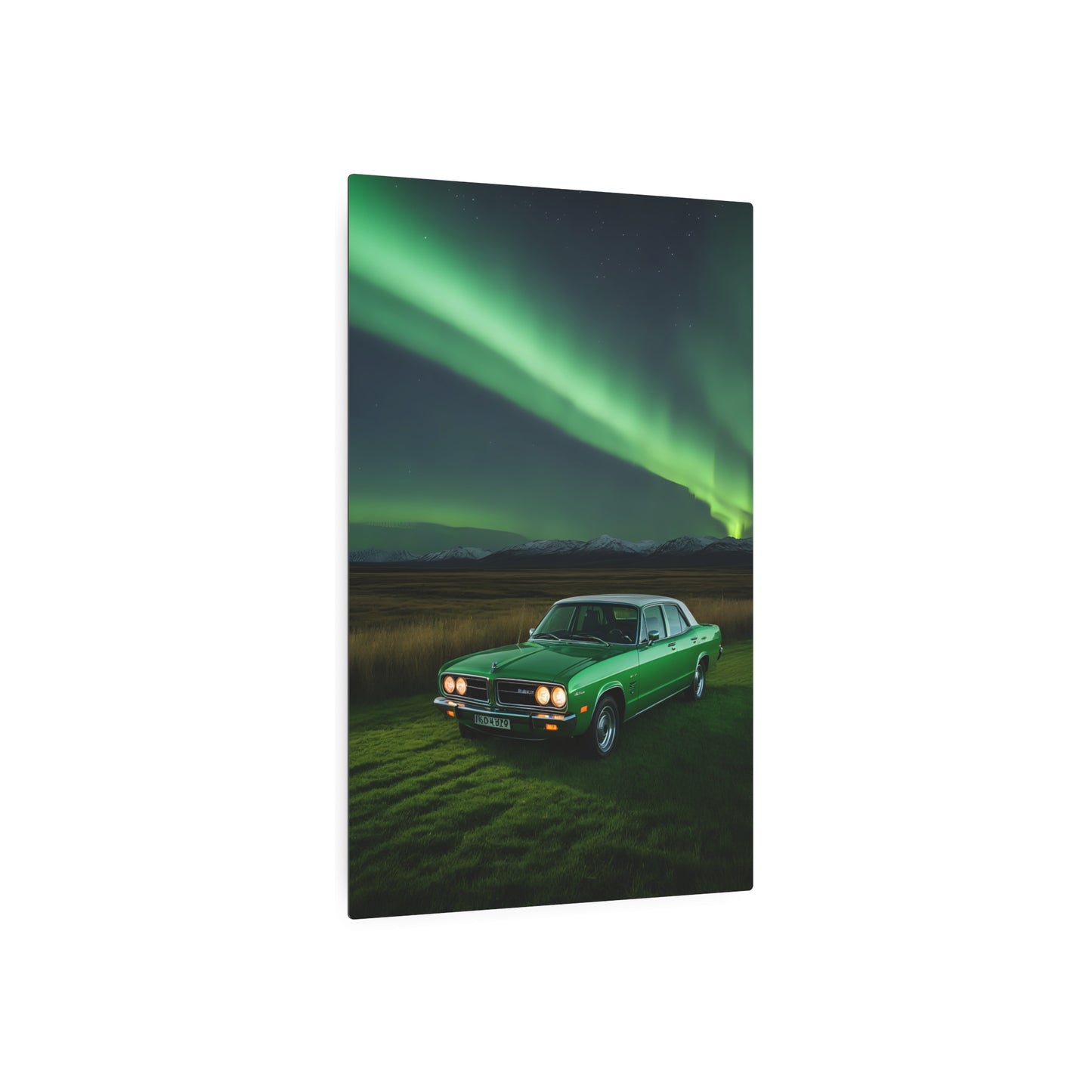 Classic Elegance Under the Northern Lights Metal Art Sign