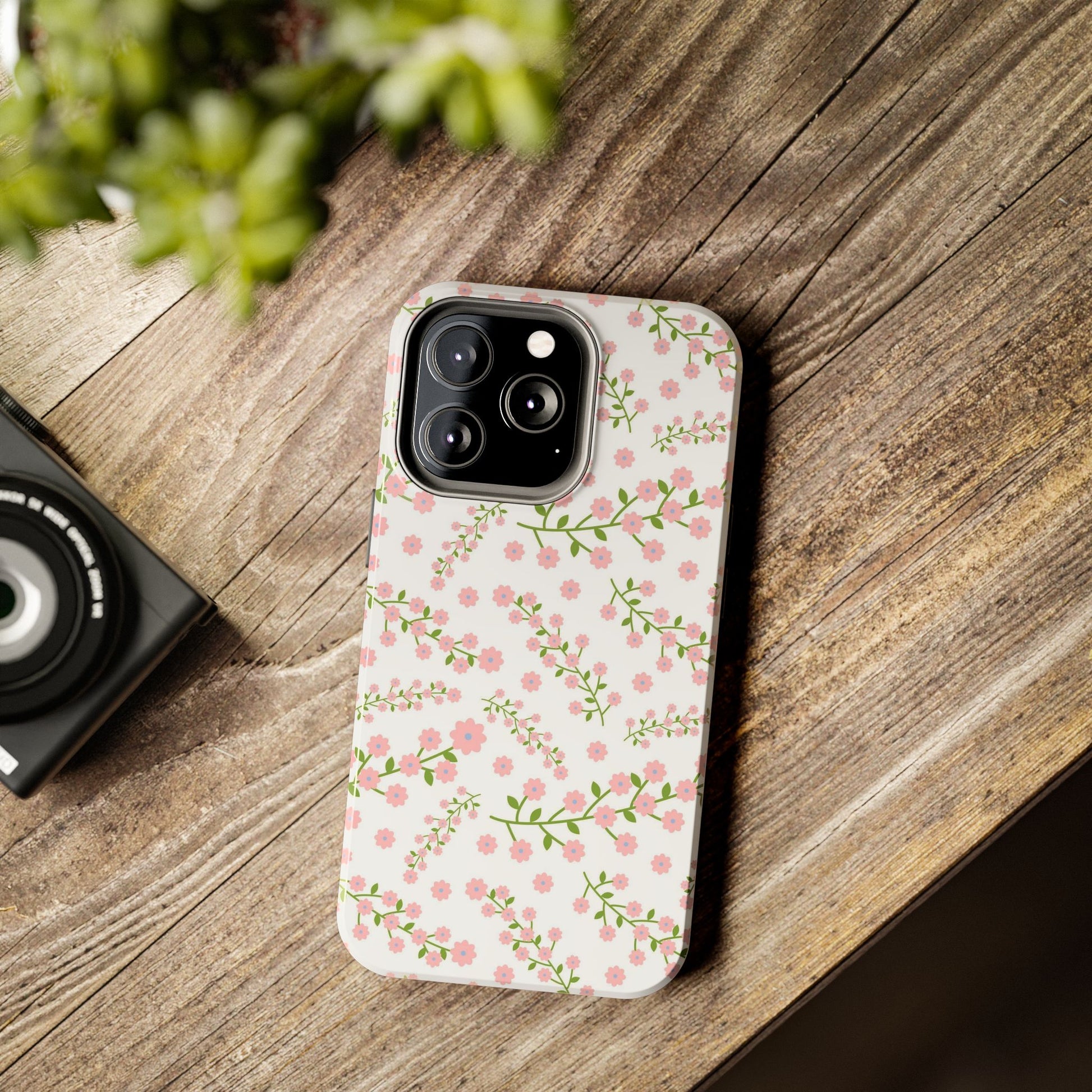 Seamless pattern green branches with blooming Tough Phone Cases