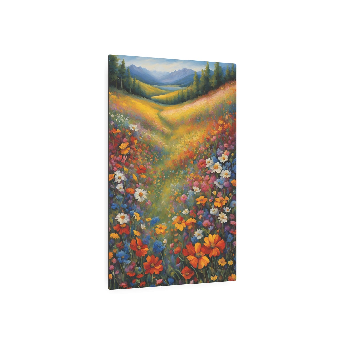 Valley of Eternal Blossoms: A Symphony of Nature’s Palette Metal Art Sign