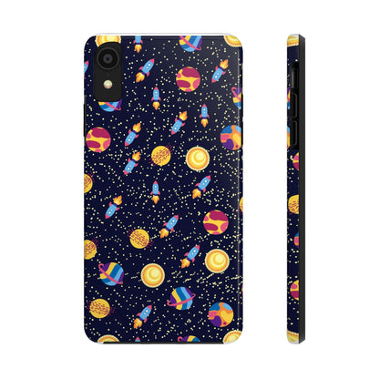 Seamless space pattern. Planets, rockets Tough Phone Cases iPhone XR