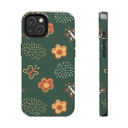 Seamless pattern with flowers and butterflies Tough Phone Cases iPhone 14