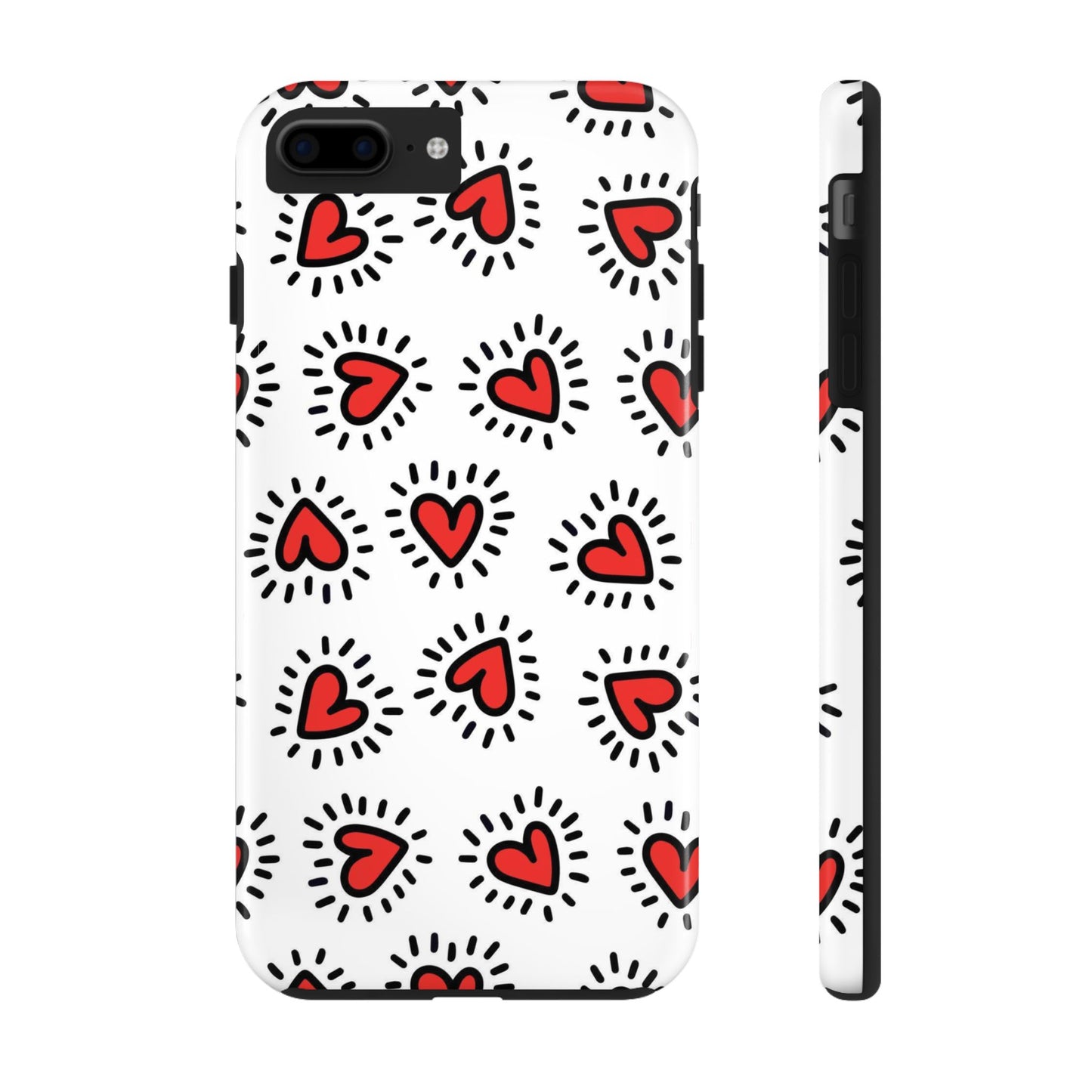 seamless pattern of Red hearts Tough Phone Cases iPhone 7 Plus, iPhone 8 Plus