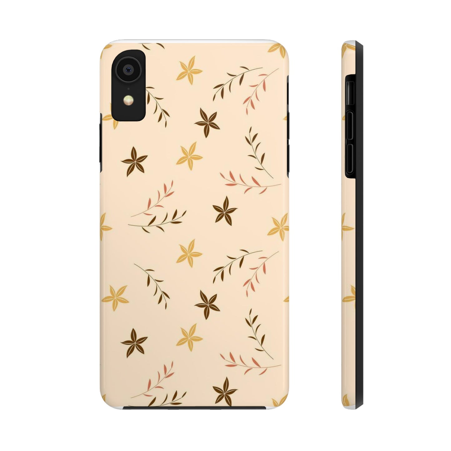 Seamless pattern, small flowers and scattered leaves. Tough Phone Case iPhone XR