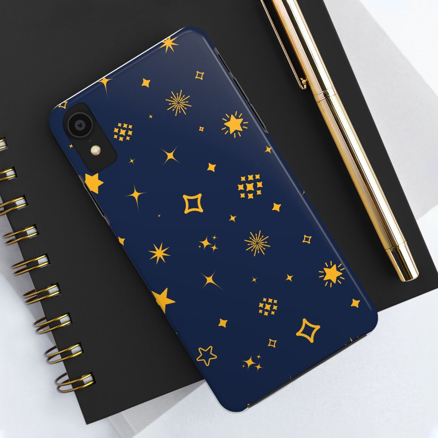 pattern on a blue Tough Phone Cases