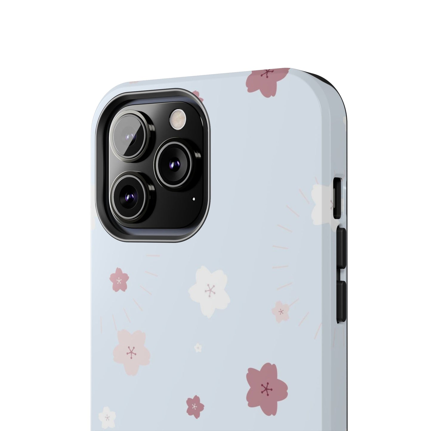 seamless cute lovely pink and white cherry blossom Tough Phone Cases