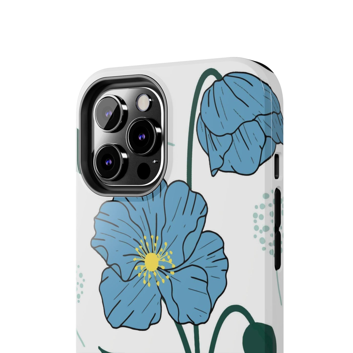 Hand drawn Blue Flower abstract Tough Phone Cases