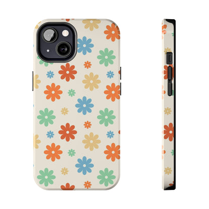 Retro groovy daisy seamless pattern Tough Phone Cases iPhone 13