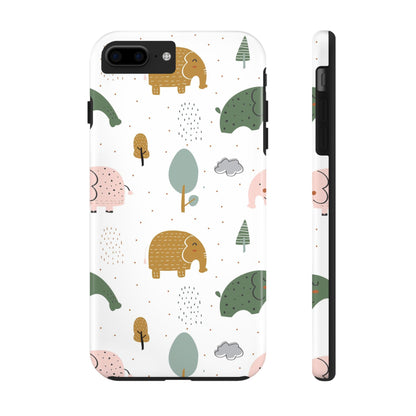 Kids Pattern with Cute Elephants Tough Phone Cases iPhone 7 Plus, iPhone 8 Plus