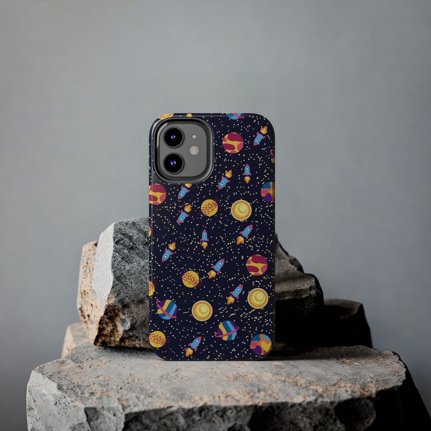 Seamless space pattern. Planets, rockets Tough Phone Cases