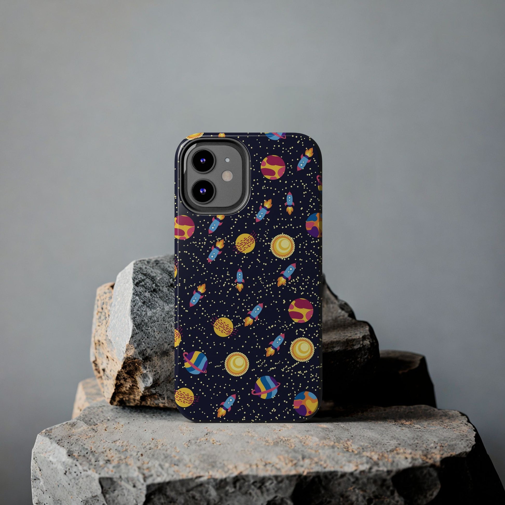 Seamless space pattern. Planets, rockets Tough Phone Cases