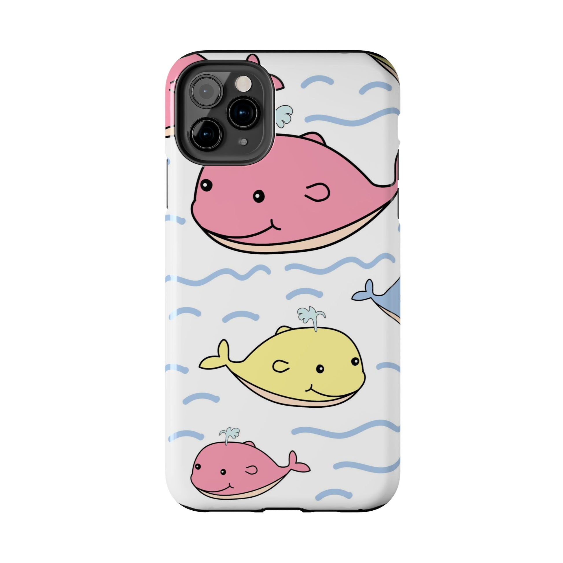 Seamless cute multicolored whale cartoon pattern Tough Phone Cases