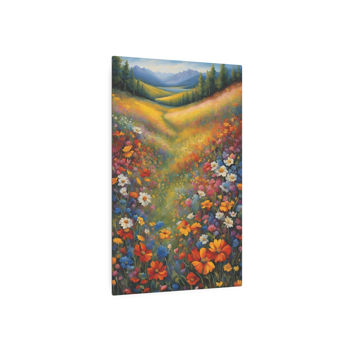 Valley of Eternal Blossoms: A Symphony of Nature’s Palette Metal Art Sign