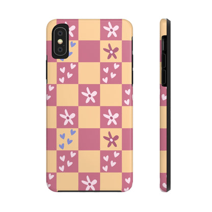 Simple geometric seamless pattern with flowers Tough Phone Cases iPhone XS