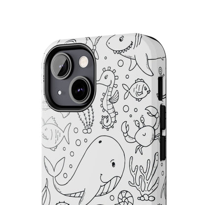 monochrome seamless pattern Tough Phone Cases