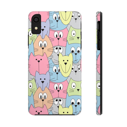 Hand drawn cute cats faces Tough Phone Cases iPhone XR