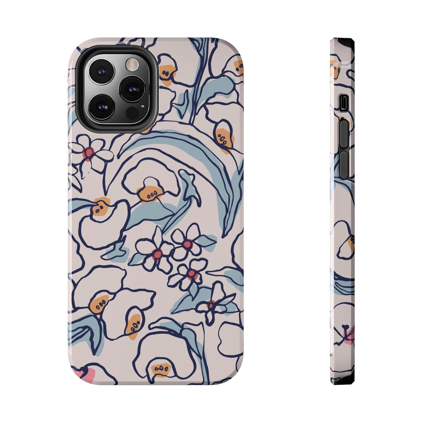 hand-drawn flower sketch Tough Phone Cases iPhone 12 Pro