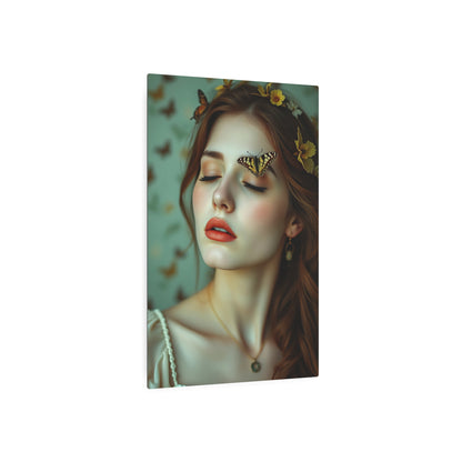 Enchanting Metal Wall Art: Butterfly Goddess Portrait for Dreamy Decor