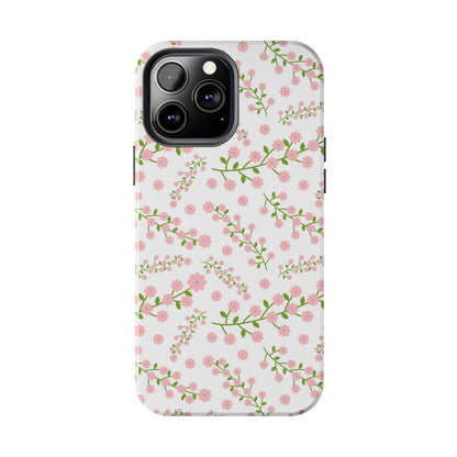 Seamless pattern green branches with blooming Tough Phone Cases