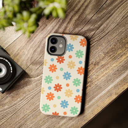 Retro groovy daisy seamless pattern Tough Phone Cases