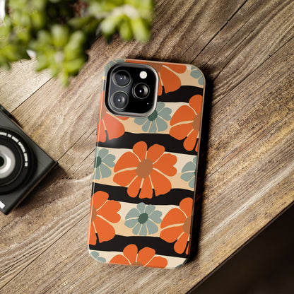 Retro groovy flowers seamless pattern Tough Phone Cases