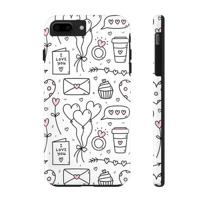 Cute seamless pattern for Valentine's Day with hearts Tough Phone Cases iPhone 7 Plus, iPhone 8 Plus