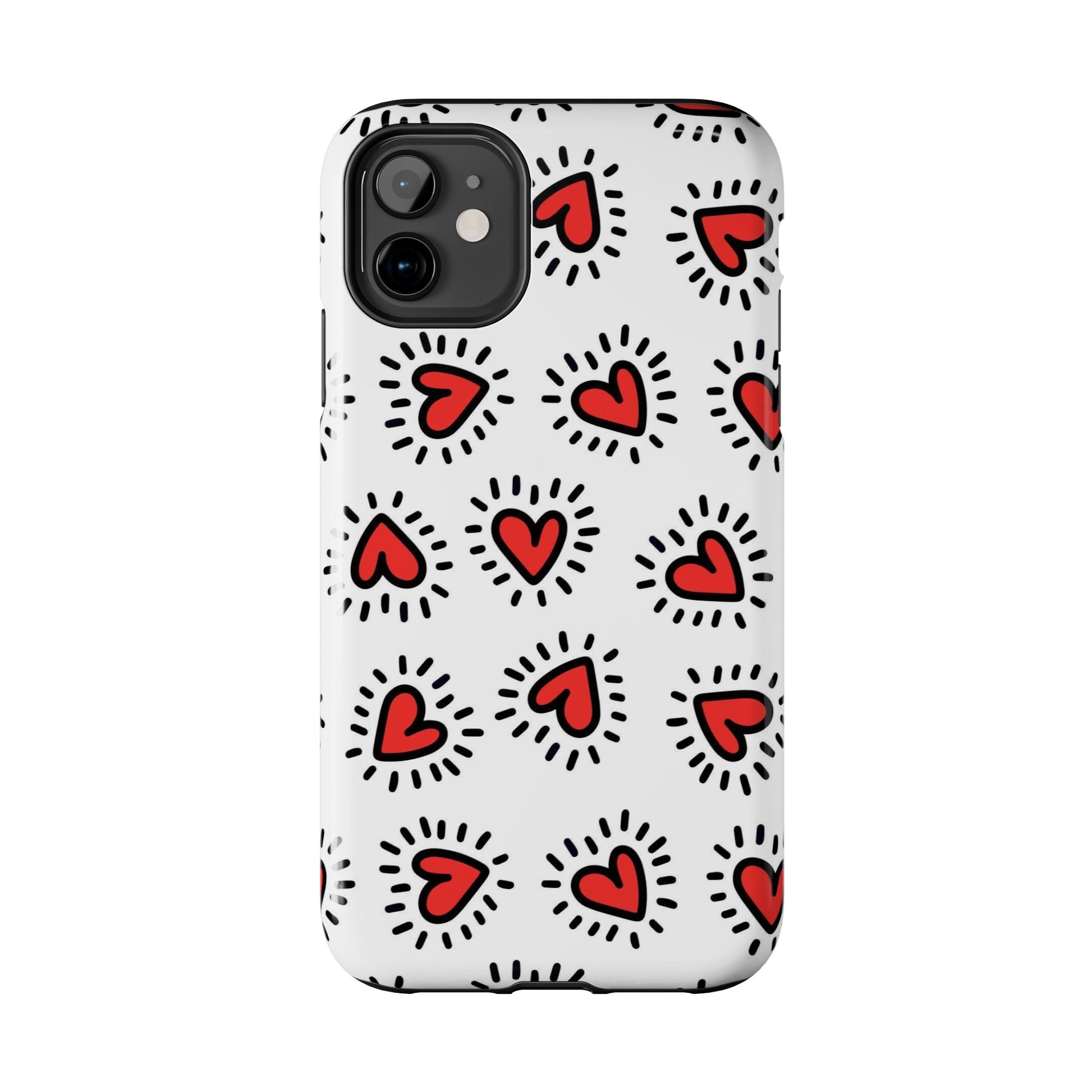 seamless pattern of Red hearts Tough Phone Cases