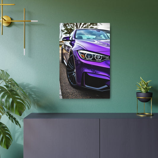 Stunning Purple Car Metal Sign - Perfect Wall Decor for Car Enthusiasts 20″ x 30″ (Vertical) 0.12''