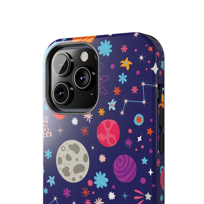 Seamless pattern with colorful space with planets Tough Phone Cases