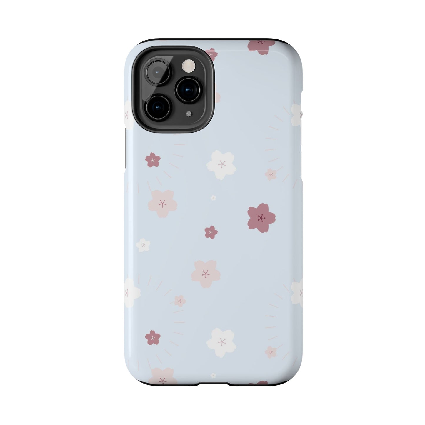 seamless cute lovely pink and white cherry blossom Tough Phone Cases