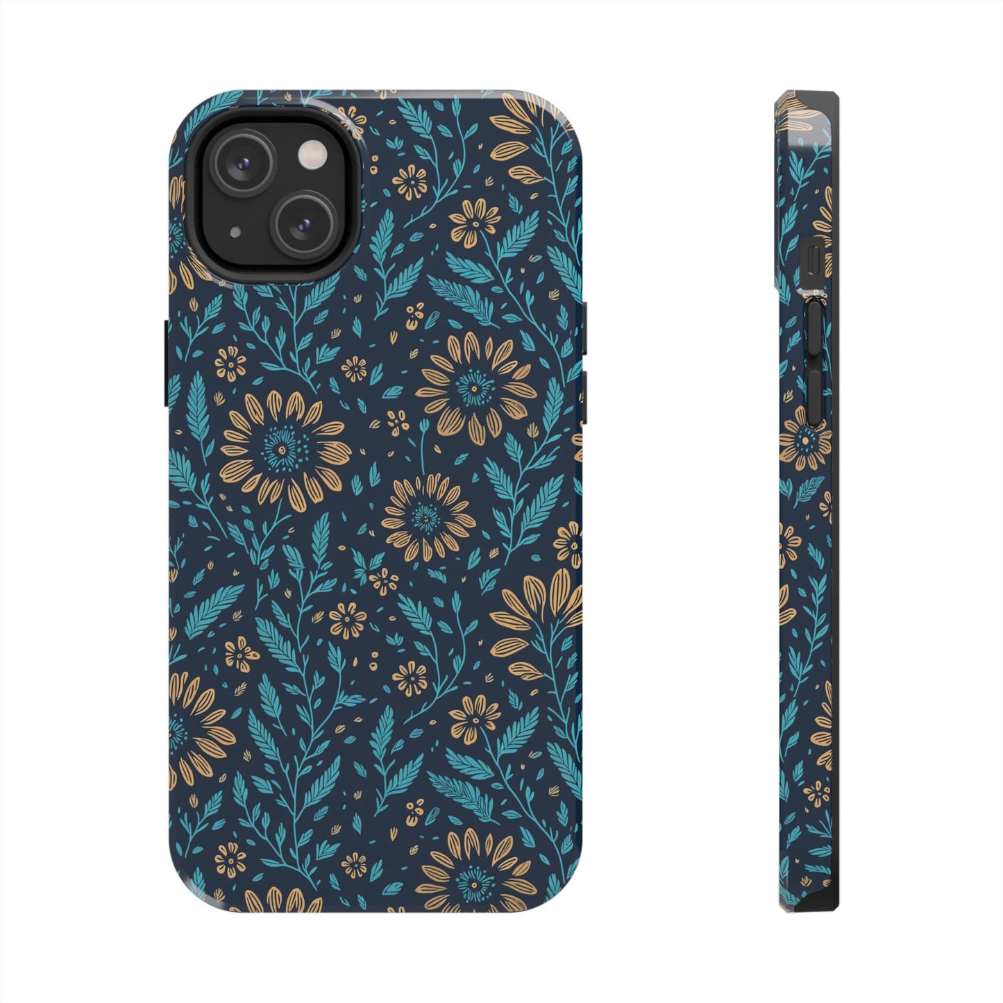 Flower Pattern Design Tough Phone Cases iPhone 14 Plus