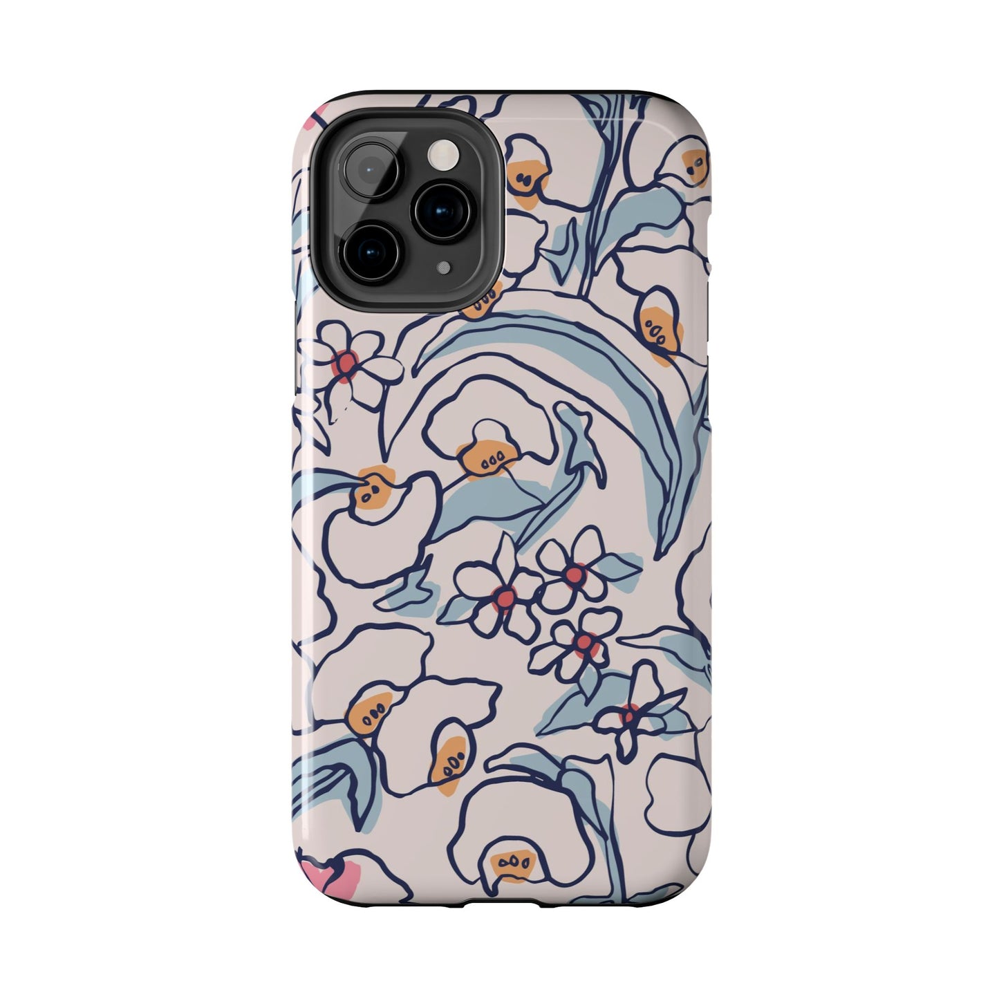 hand-drawn flower sketch Tough Phone Cases