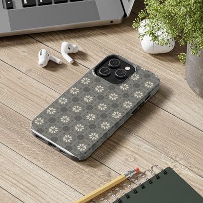 Grey Mosaic Pattern Tough Phone Cases