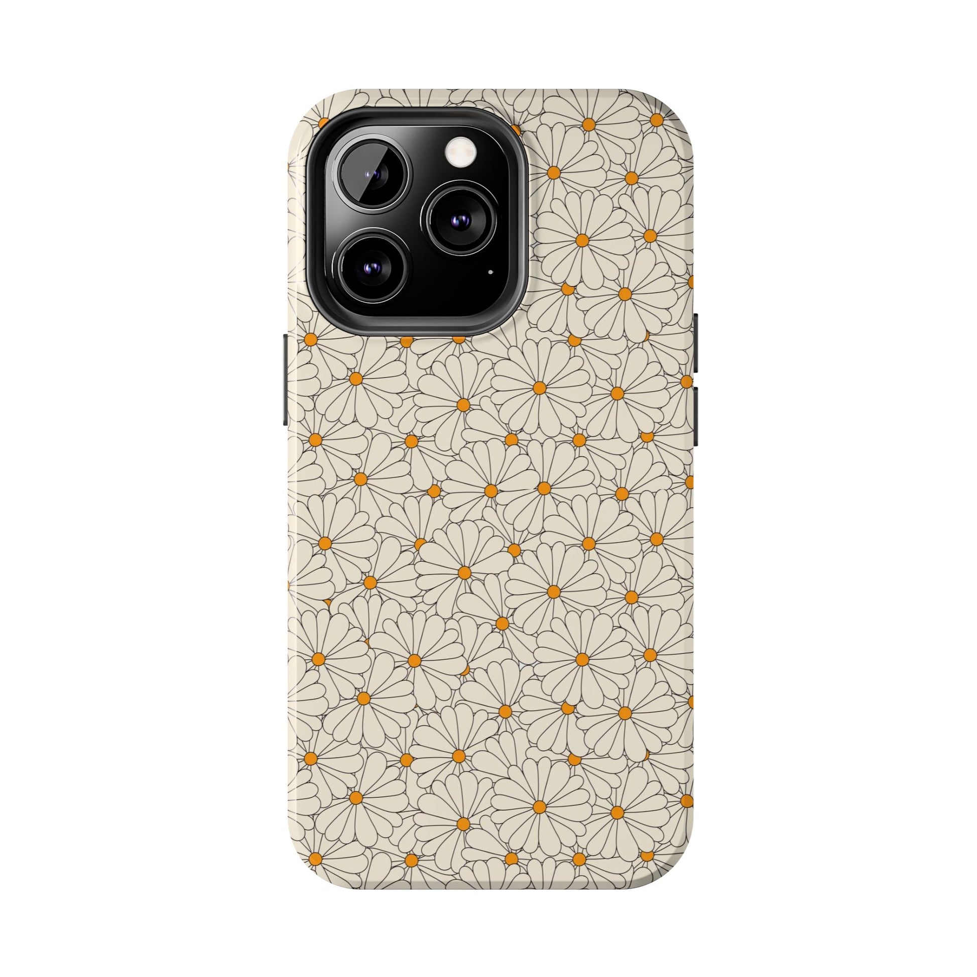 Seamless groovy daisy pattern Tough Phone Cases