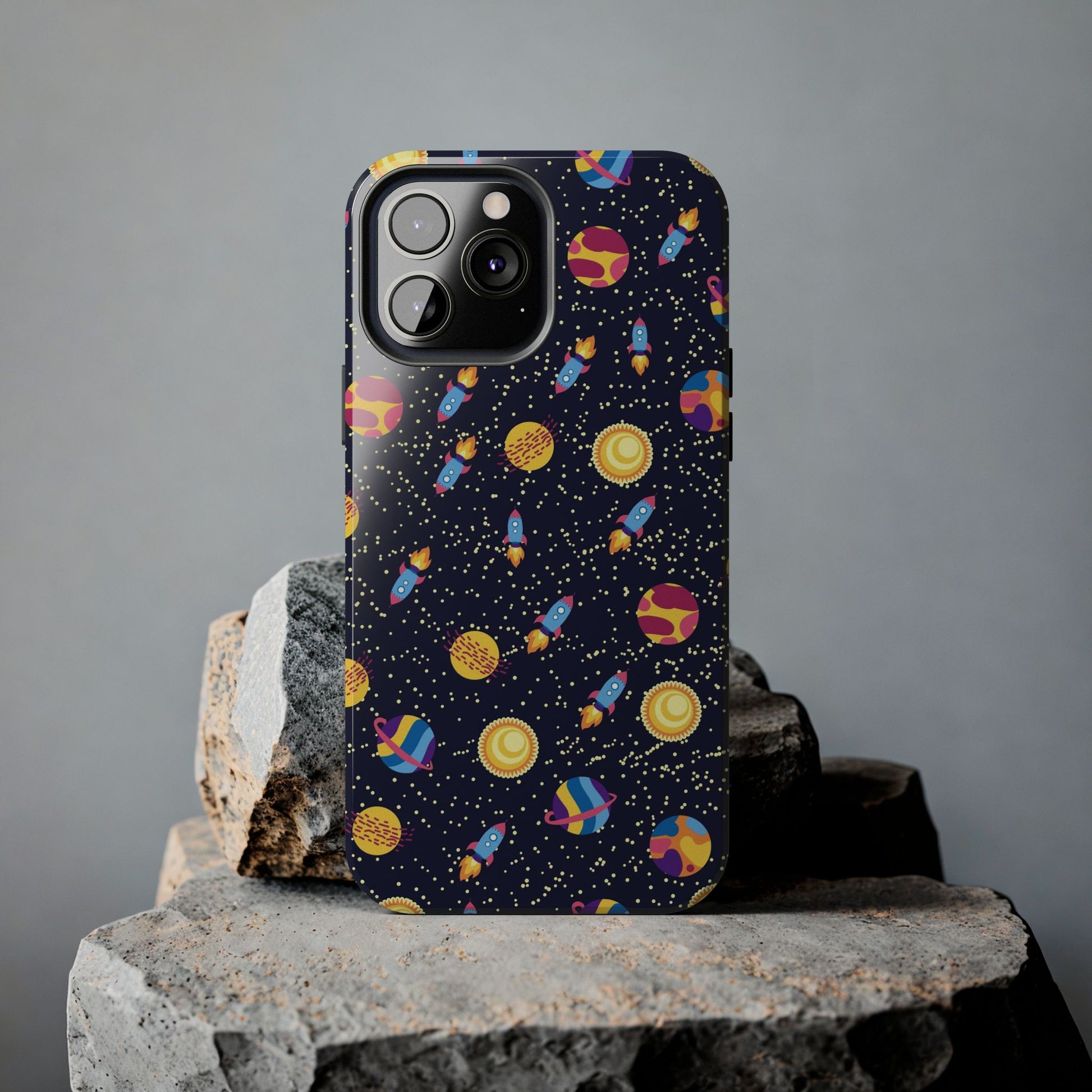 Seamless space pattern. Planets, rockets Tough Phone Cases