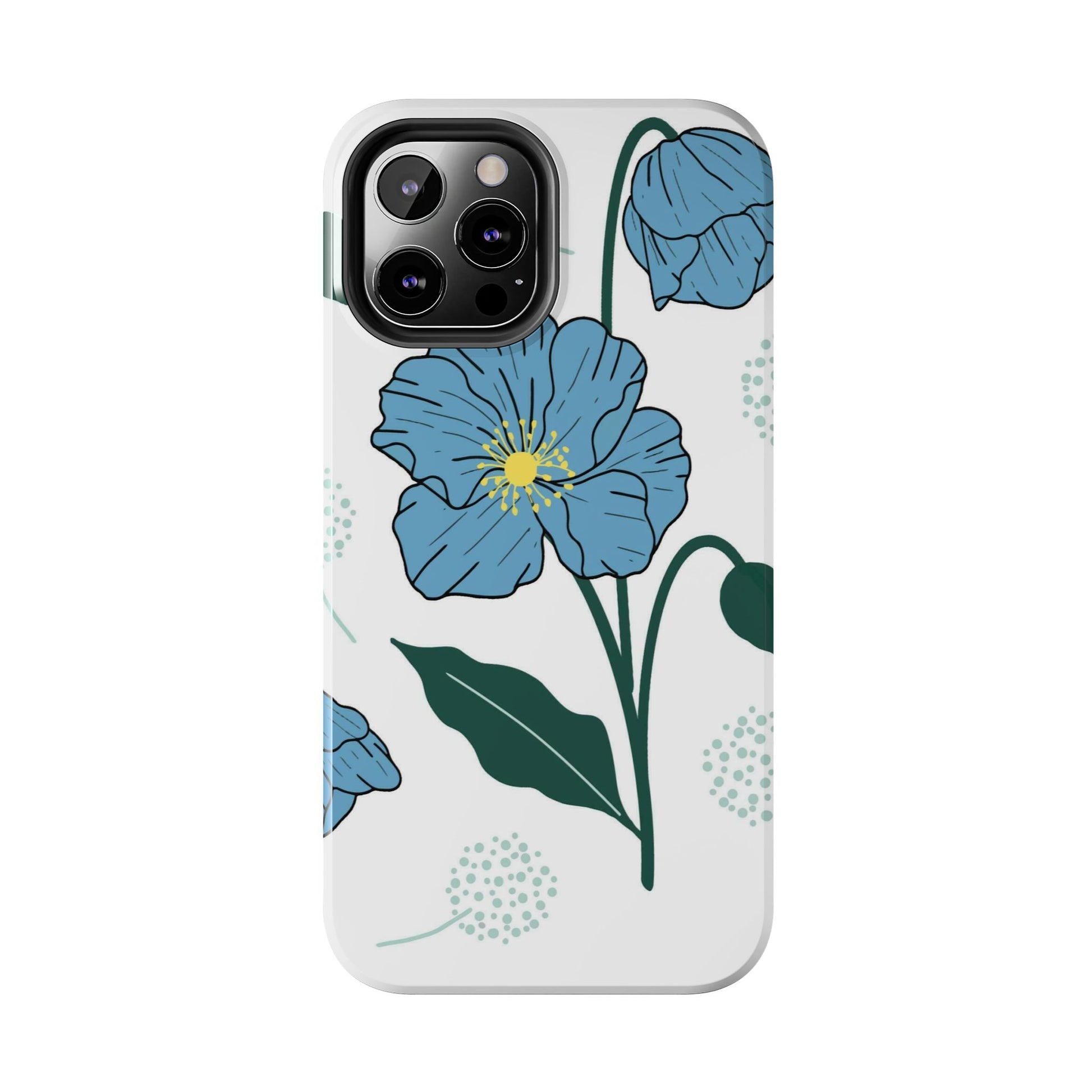 Hand drawn Blue Flower abstract Tough Phone Cases