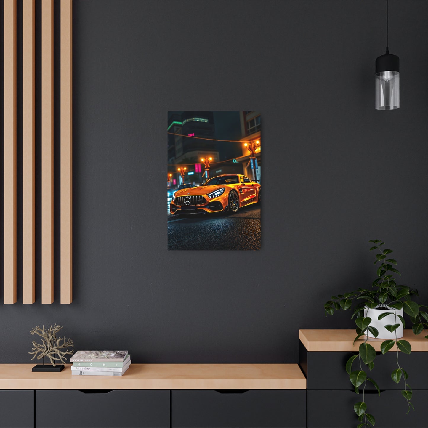 Revving Dreams: The Iconic Mercedes-AMG GT at Night Metal Art Sign