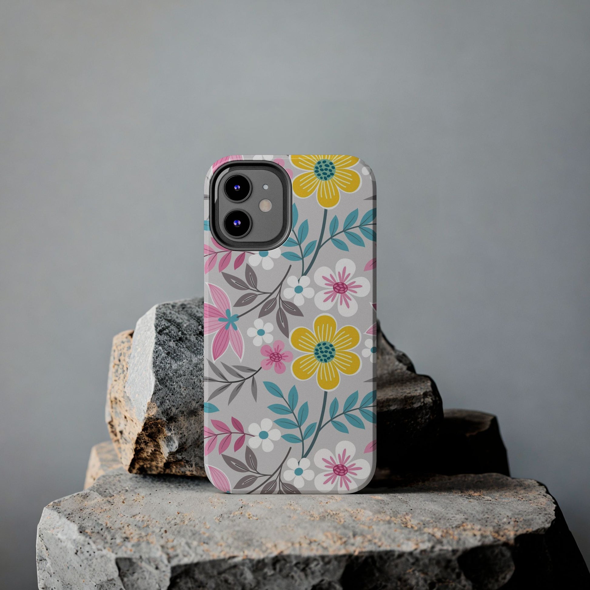 Colorful flowers and leaf Tough Phone Cases