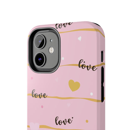 Abstract seamless pattern of heart, wording love, Tough Phone Cases