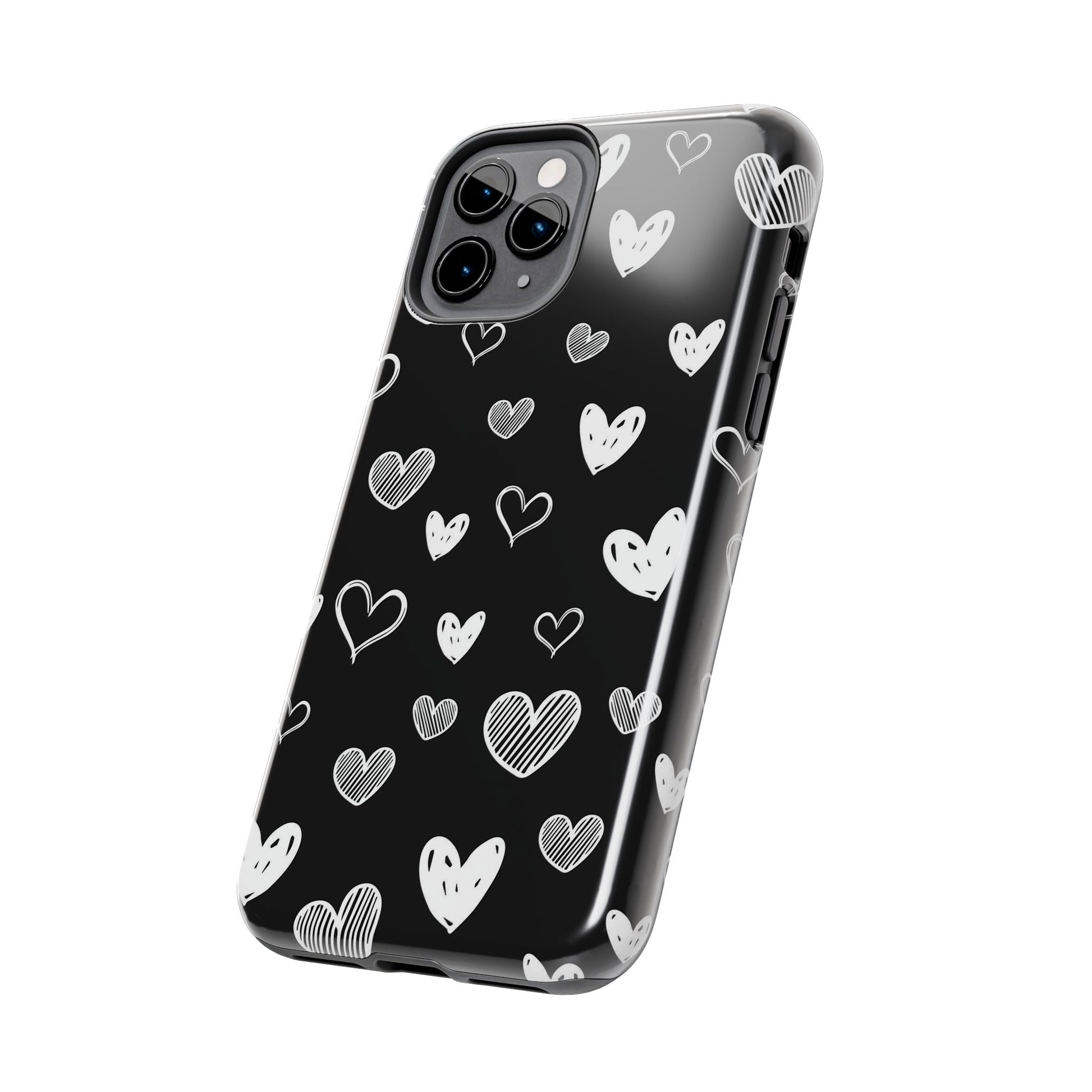 Heart doodles seamless pattern Tough Phone Cases