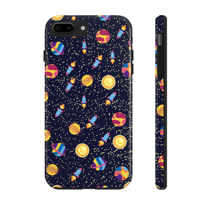 Seamless space pattern. Planets, rockets Tough Phone Cases iPhone 7 Plus, iPhone 8 Plus