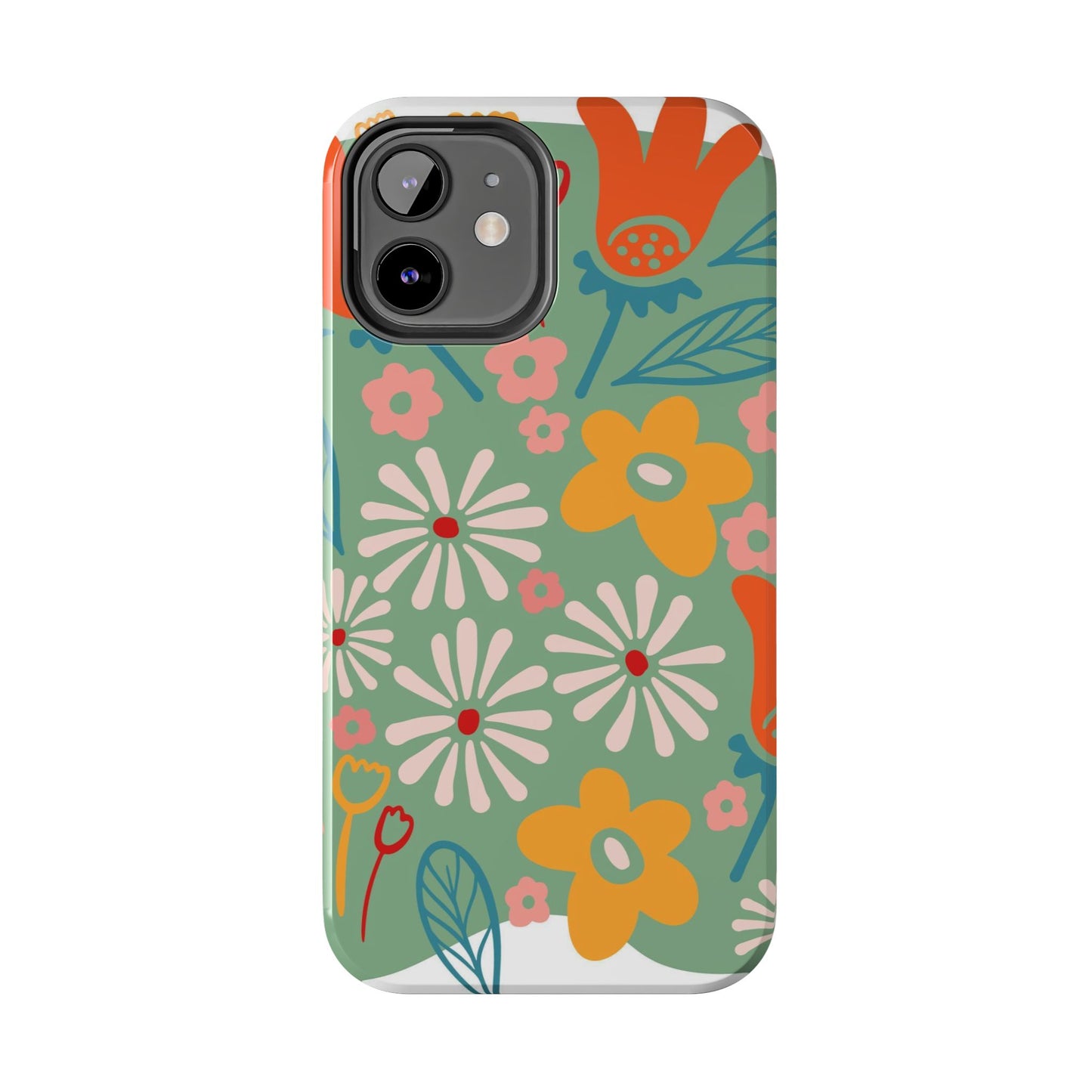 flowers in trendy retro Tough Phone Cases