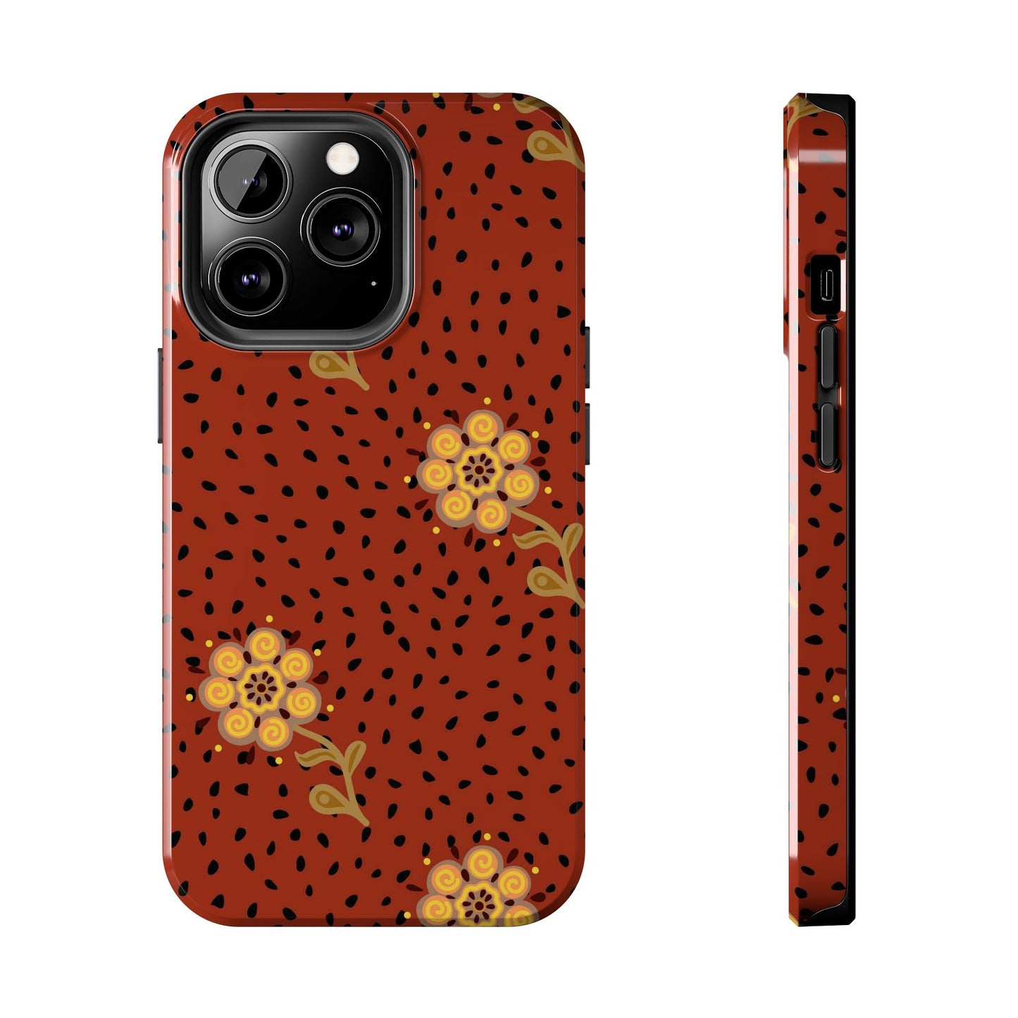 Abstract ethnic flower seamless pattern Tough Phone Cases iPhone 13 Pro