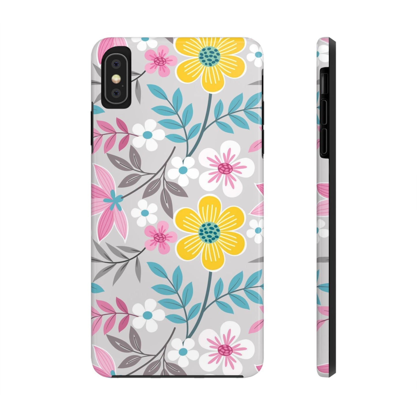 Colorful flowers and leaf Tough Phone Cases iPhone XS MAX