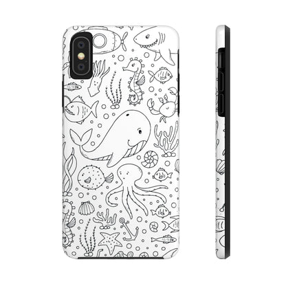 monochrome seamless pattern Tough Phone Cases iPhone XS