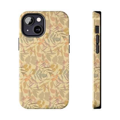 Boho Plants Leafs Pattern Tough Phone Cases iPhone 13 Mini