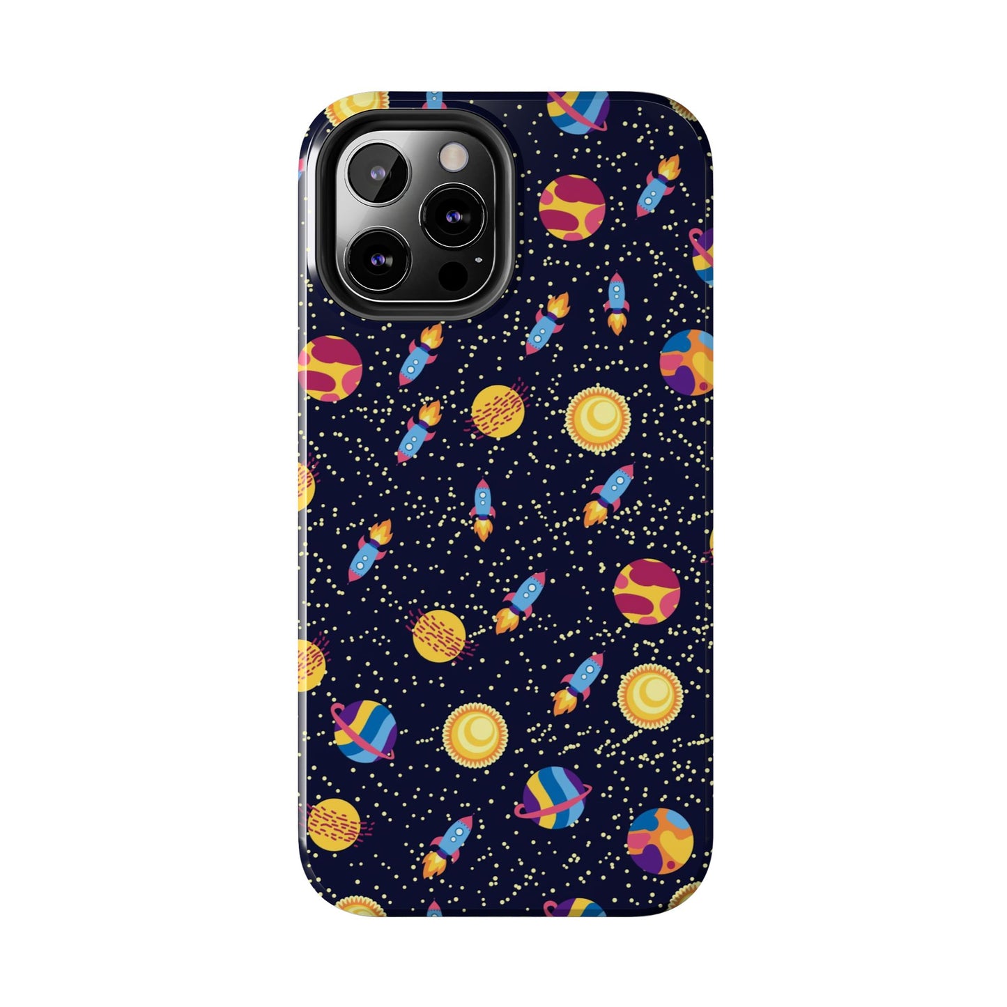 Seamless space pattern. Planets, rockets Tough Phone Cases