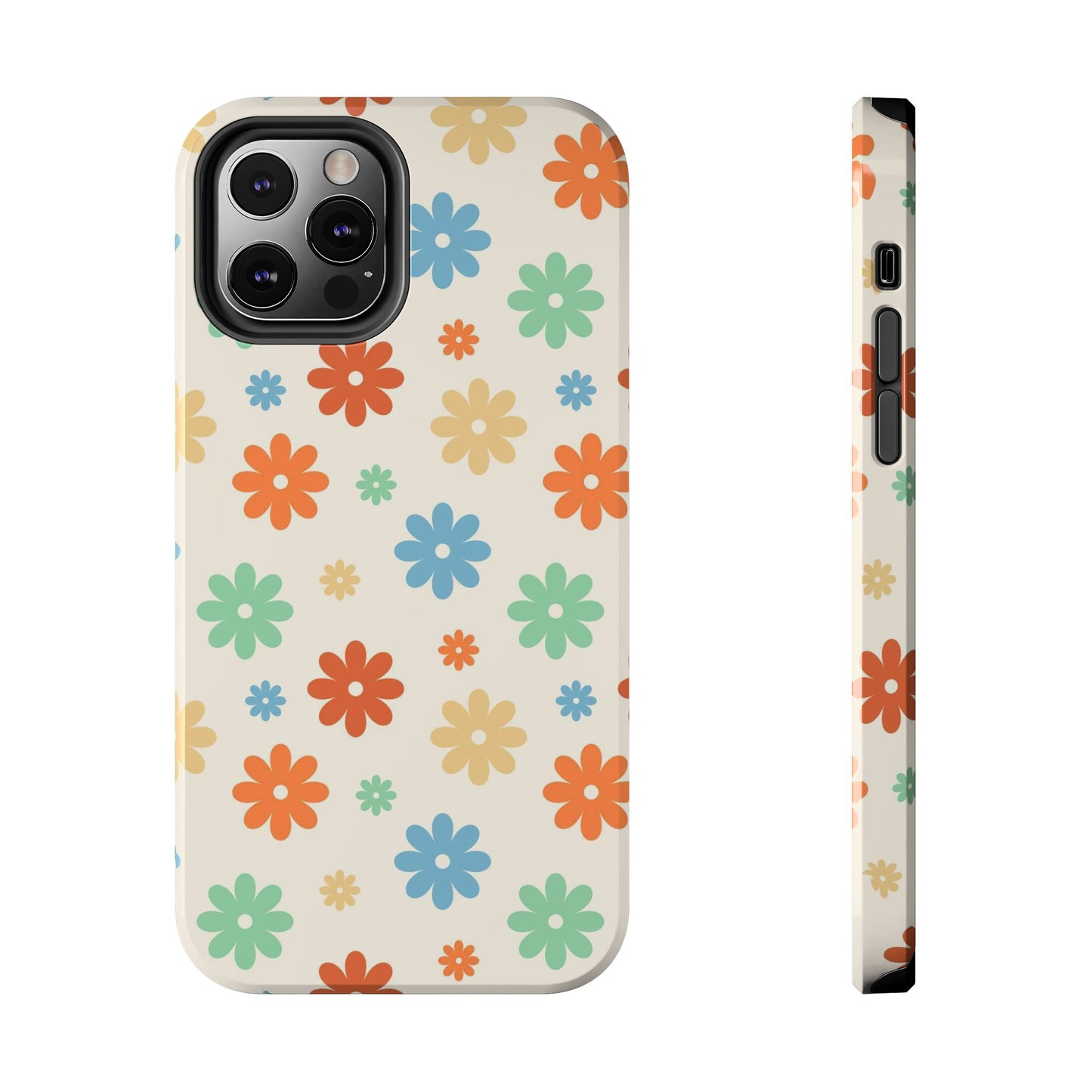 Retro groovy daisy seamless pattern Tough Phone Cases iPhone 12 Pro